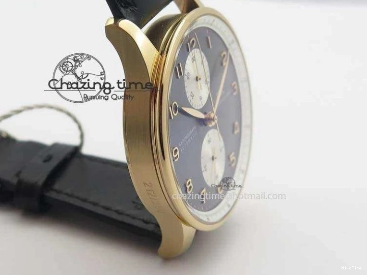 MIROTIME 0324 Portuguese Chrono RG IW371433 Jackie Chan ZF 1:1 Best Edition Gray Dial On Black Leather Strap A7750 V WrinkleFree 7273